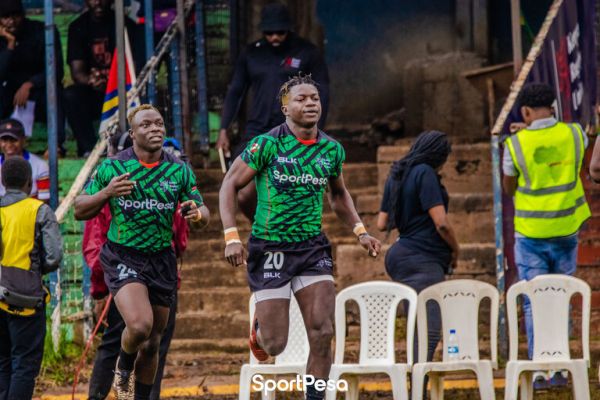 Floyd Wambwire leads out Kenya Morans during the 2023 Safari 7s. PHOTO| SportPesa