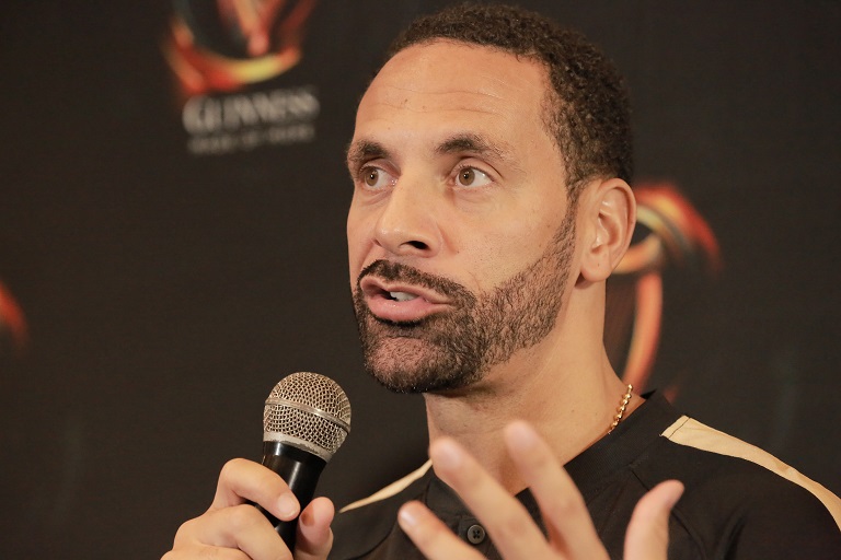 Former England and Manchester United FC center back, Rio Ferdinand,during a press conference in Nairobi on December 14, 2018.PHOTO/SPN