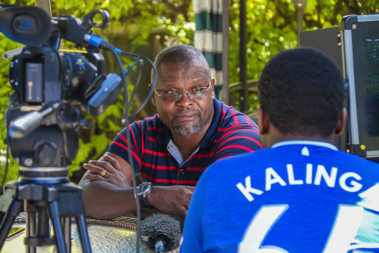Former Harambee Stars and Tusker FC head coach, Jacob 'Ghost' Mulee during his interview with SportPesa News in Nairobi last week. PHOTO/SPN