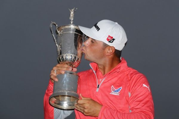 Gary Woodland of the United States poses with the trophy after winning the 2019 U.S. Open at Pebble Beach Golf Links on June 16, 2019 in Pebble Beach, California. PHOTO | AFP