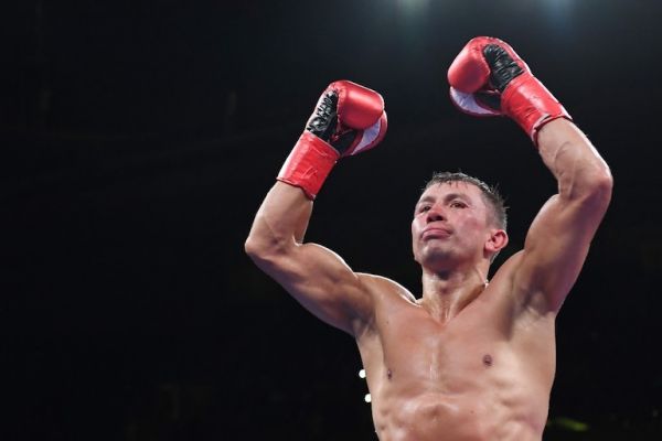 Gennady Golovkin of Kazakhstan reacts after winning by knockout in the fourth round against Steve Rolls of Canada during their Super Middleweights fight at Madison Square Garden on June 08, 2019 in New York City. PHOTO