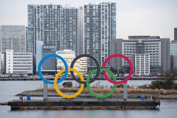 Giant Olympic Rings are installed at the waterfront area at Odaiba Marine Park in Minato Ward, Tokyo on January 17, 2020. Japan. The giant symbol is 32.6-meter-wide and 15.3-meter-long, the 2020 Summer Olympics is scheduled to take place from 24 July to 9 August 2020. PHOTO | AFP