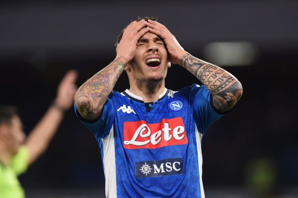 Giovanni Di Lorenzo of SSC Napoli looks dejected during the Serie A match between SSC Napoli and FC Torino at Stadio San Paolo Naples Italy on 29 February 2020. PHOTO | AFP