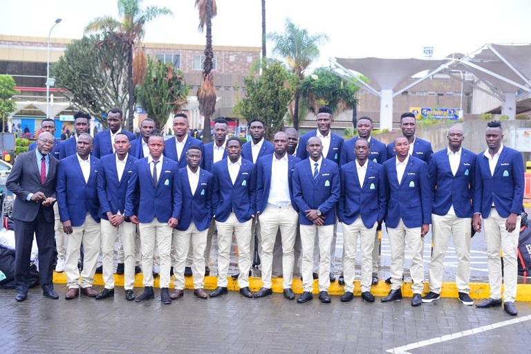 Gor Mahia FC at Jomo Kenyatta International Airport in Nairobi moments before they departed for England on Friday November 2, 2018.PHOTO/SPN