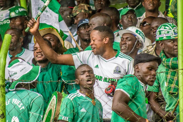 Gor Mahia FC fans pictured at Moi Stadium, Kisumu last year during the coronation of the team as 2018 SportPesa Premier League champions. PHOTO/File
