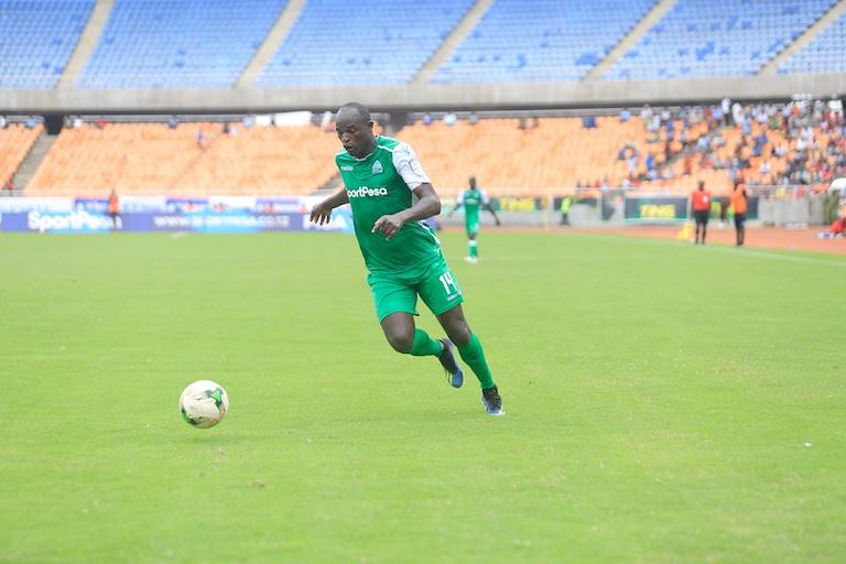Gor Mahia FC forward, Dennis Oliech in action during the 2019 SportPesa Cup in Dar-es-Salaam, Tanzania. PHOTO/SPN