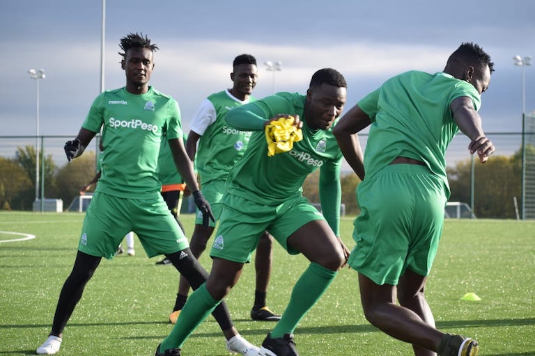 Gor Mahia FC players training at Everton FC's Finch Firm training ground in Liverpool on Saturday, November 3, 2018. PHOTO/SPN