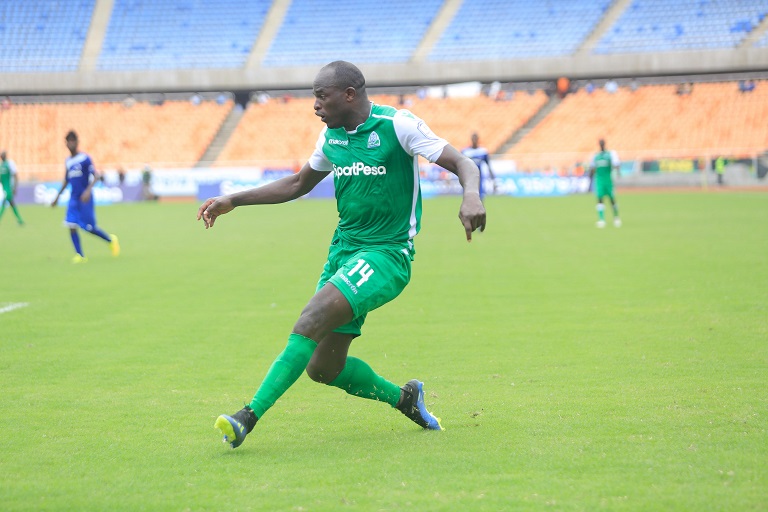 Gor Mahia FC striker Dennis Oliech in action during the SportPesa Cup in Dar es Saalam, Tanzania. PHOTO/SPN