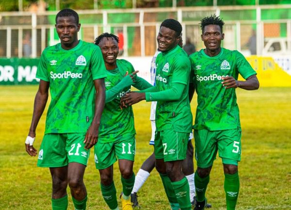 Gor Mahia players celebrate after beating Bidco United 2-1 at the Thika Stadium on Saturday, November 26, 2022. PHOTO | Mike Odinga | SPN