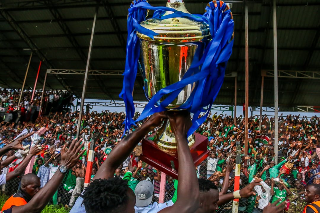 Gor parade the 2018 SportPesa Cup to their fans at the Afraha Stadium, Nakuru on June 10, 2018. PHOTO/File
