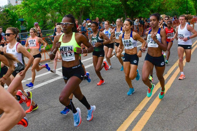 Grace Kahura running for Team Kenya on May 28, 2018 during Boulder International Challenge in Colorado, USA. PHOTO/COURTESY