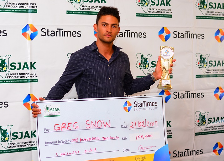 Greg Snow after being named the StarTimes/SJAK Sports Personality for the month of January. PHOTO/Courtesy
