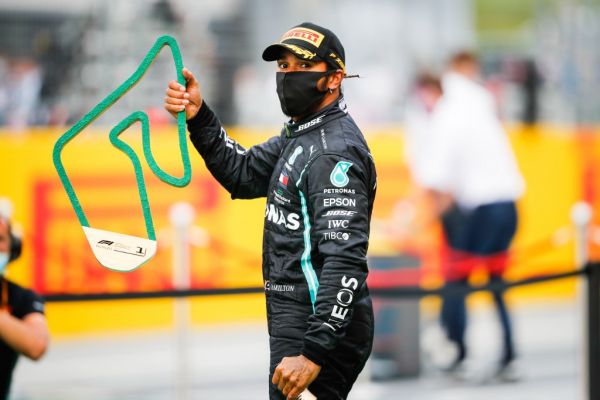 HAMILTON Lewis (gbr), Mercedes AMG F1 GP W11 Hybrid EQ Power+, portrait podium winner during the Formula 1 Pirelli Grosser Preis der Steiermark 2020, Styrian Grand Prix from July 10 to 12, 2020 on the Red Bull Ring, in Spielberg, Austria. PHOTO | AFP