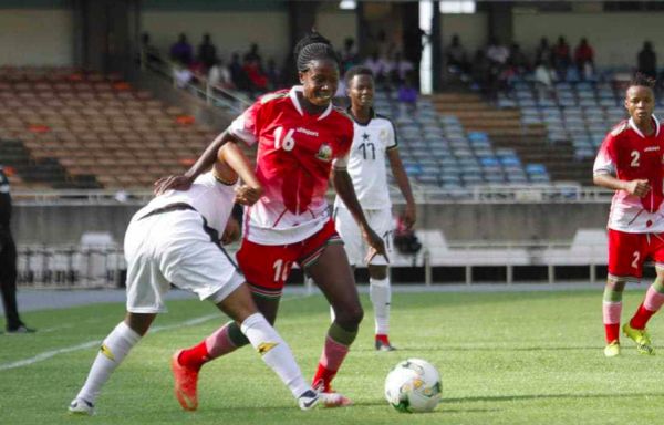 Harambee Starlets in previous action at the Kasarani Stadium in Nairobi. PHOTO | Twitter