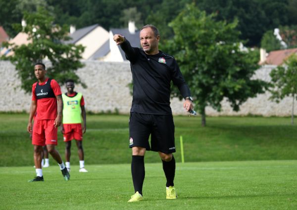 Harambee Stars head coach Sebastien Migne in training at the team's base in France. PHOTO/Courtesy/FKF