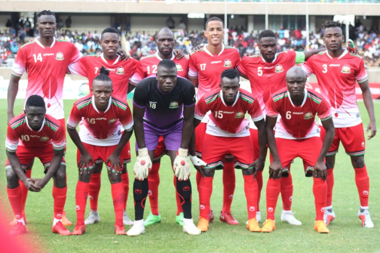 Harambee Stars players pose for a team photo prior to their Africa Cup of Nations Qualifier against Ghana on Saturday September 8, 2018, at the MISC Kasarani. PHOTO/FKF