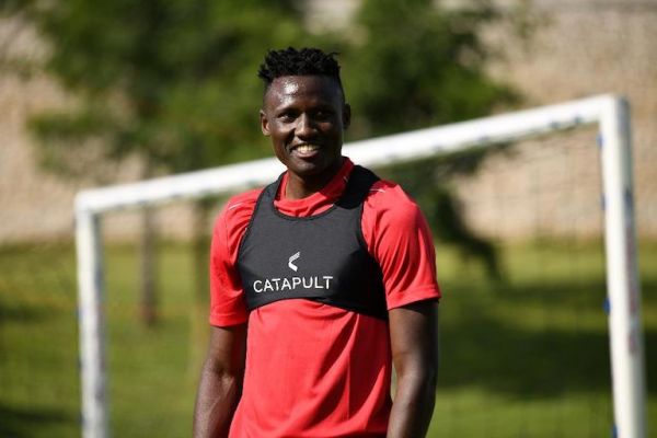 Harambee Stars striker, Michael Ogada Olunga, pictured training in the team's base in France last week. PHOTO/Courtesy/FKF