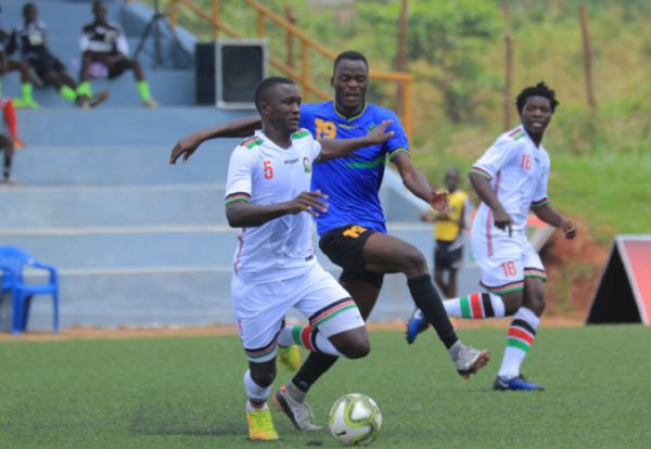 Harambee Stars Under-20 in action against Tanzania at the 2019 CECAFA Tournament in Uganda. PHOTO | FUFA