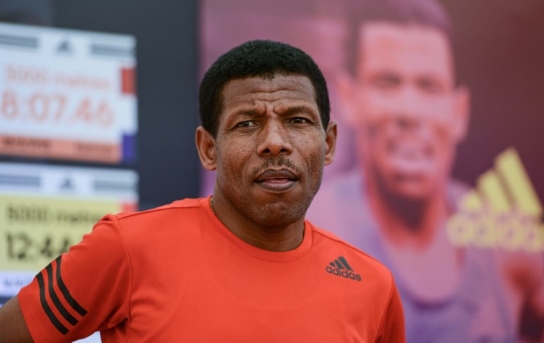 In this file photo taken on February 24, 2017, retired Ethiopian long-distance track and road running athlete Haile Gebrselassie, speaks during a press conference in New Delhi ahead of The Delhi Marathon on February 26.PHOTO/AFP