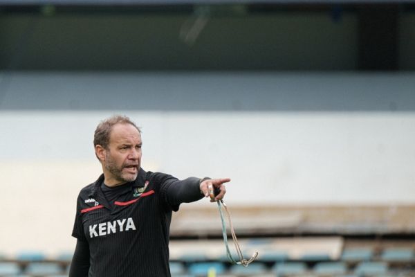 In this file photo taken on May 20, 2019 Kenyan national football team's French head coach Sebastien Migne reacts during a training session at Kasarani Stadium in Nairobi, Kenya. Kenyan national football team, the Harambee Stars, has qualified for the 2019 Africa Cup of Nations (AFCON) which will be held in Egypt from June 19 for the first time in 15 years. French coach Sebastien Migne said the squad he handpicked for the tournament, starting June 21 in Egypt, would benefit from the change in scenery and intensity of the regimen in Marcoussis, France's national rugby training facility just outside Paris. PHOTO | AFP
