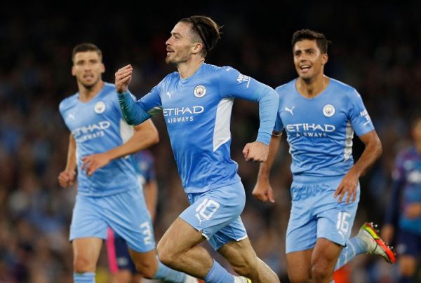 Jack Grealish of Manchester City celebrates scoring the fourth goal during the UEFA Champions League match at the Etihad Stadium, Manchester. PHOTO | Alamy