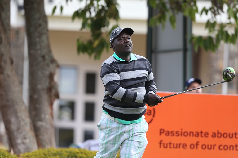 Johnnie Walker-Sponosored Dismas Indiza in action at the Karen Country Club on Round One of the 2019 Magical Kenya Open Golf Championship. PHOTO/SPN