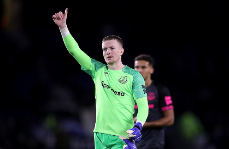 Jordan Pickford of Everton reacts after the match during the Premier League match between Brighton & Hove Albion and Everton FC at American Express Community Stadium on December 29, 2018 in Brighton, United Kingdom. PHOTO/AFP