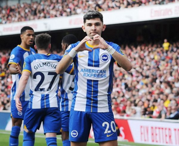 Julio Enciso scored an absolute screamer as Brighton and Hove Albion held Manchester City to a 1-1 stalemate on Wednesday evening at the Amex Stadium. PHOTO | AFP