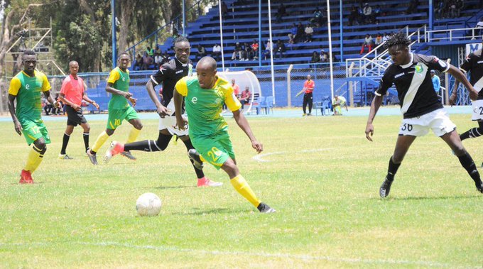 Kariobangi Sharks FC striker, Eric Kapaito (20) with the ball during their SportPesa Premier League clash against Zoo Kericho FC at the Kenyatta Stadium, Machakos on April 4, 2019. PHOTO/Kariobangi Sharks FC