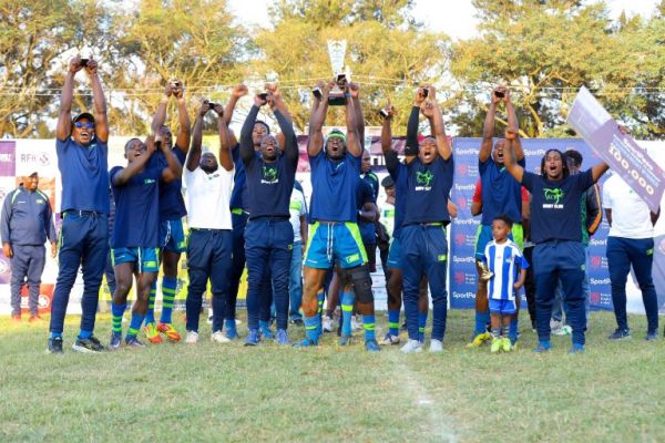 KCB celebrate lifting the Christie 7s title. PHOTO| Fanaka Studios