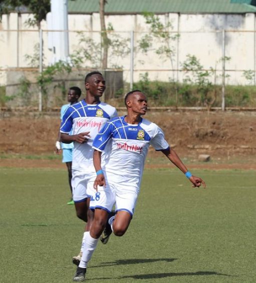 Kenya Police FC players react in the promotion-relegation playoff against Vihiga United at Utalii Grounds on Sunday, September 19, 2021. PHOTO | Courtesy