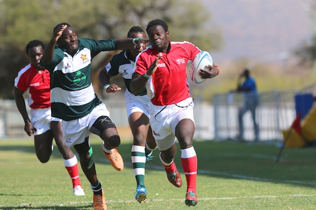 Kenya Rugby Under 20 squad, 'Chipus' in action against Namibia in last year's Barthes U20 Trophy. PHOTO/File