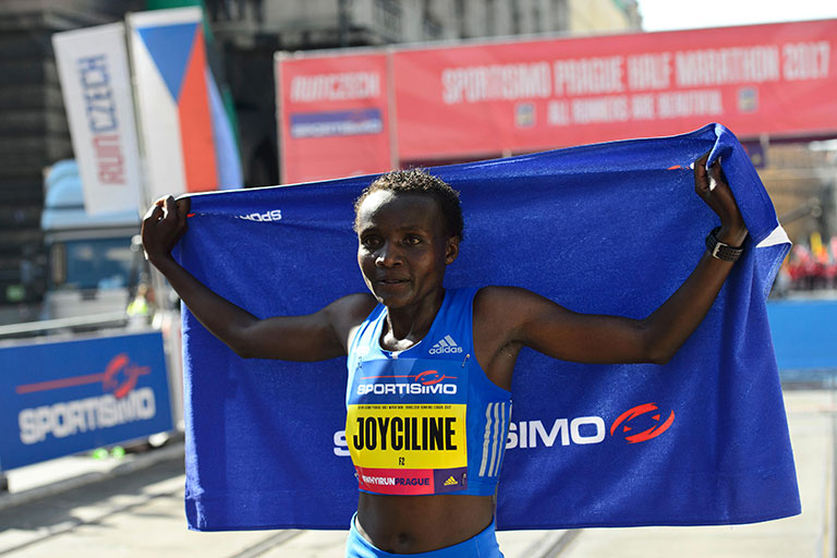 Kenya's Joyciline Jepkosgei world half marathon record holder. PHOTO/Courtesy/Organisers