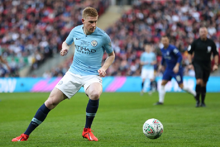Kevin De Bruyne of Manchester City during the Carabao Cup Final between Chelsea and Manchester City at Wembley Stadium on February 24, 2019 in London, England. PHOTO/GettyImages