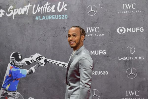 Laureus World Sportsman of the Year nominee Lewis Hamilton poses on the red carpet prior to the 2020 Laureus World Sports Awards ceremony in Berlin on February 17, 2020. PHOTO | AFP