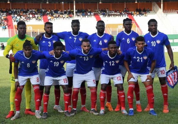 Liberia's players pose for a team photo ahead of a friendly football match between Ivory Coast and Liberia on March 26, 2019 at the Felix Houphouet-Boigny stadium in Abidjan. PHOTO | AFP