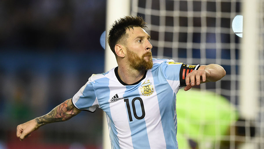 Lionel Messi celebrates scoring for Argentina in a previous match. PHOTO/File