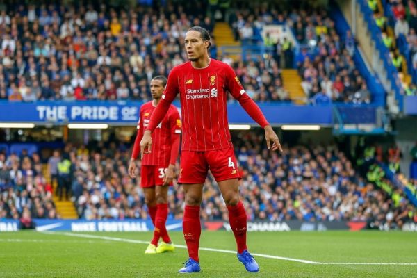 Liverpool defender Virgil van Dijk (4) during the English championship Premier League football match between Chelsea and Liverpool on September 22, 2019 at Stamford Bridge in London, England. PHOTO | AFP