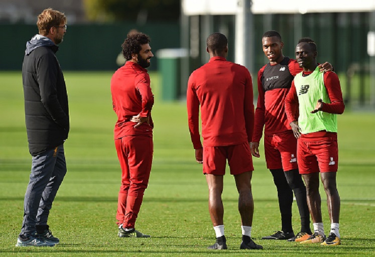 Liverpool FC players at a training session. PHOTO/GettyImages