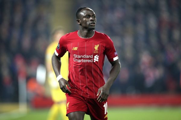 Liverpool forward Sadio Mane (10) during the Champions League match between Liverpool and KRC Genk at Anfield, Liverpool, England on 5 November 2019.  PHOTO | AFP