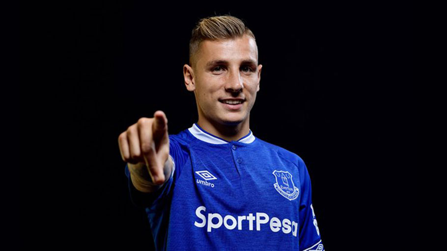 Lucas Digne (pictured) explained how pals Idrissa Gana Gueye and Morgan Schneiderlin gave him a glowing endorsement of life at Everton in an exclusive interview. PHOTO/Everton FC