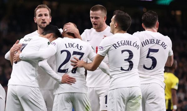 Lucas Moura celebrates after scoring for Tottenham Hotspur in the UEFA Europa League. PHOTO | Twitter