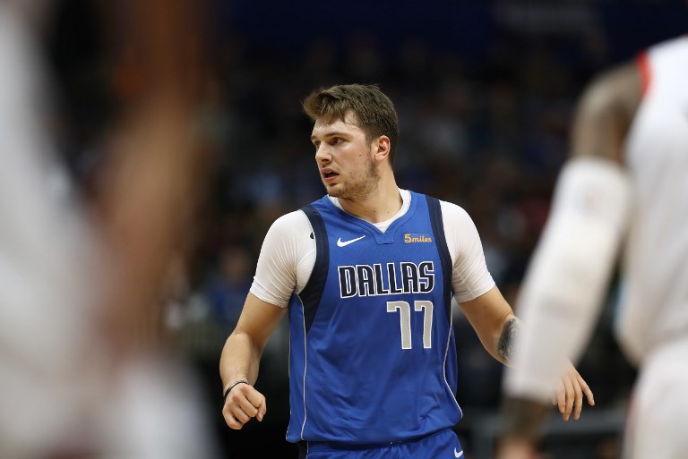 Luka Doncic of the Dallas Mavericks during play against the Portland Trail Blazers at American Airlines Center on December 04, 2018 in Dallas, Texas. PHOTO/AFP