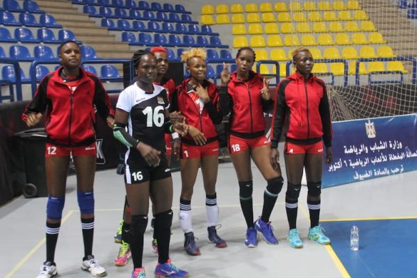Malkia Strikers players pictured during the finals of the CAVB Africa Women's Volleyball Championships in Cairo, Egypt on Sunday July 14, 2019. PHOTO/Courtesy/CAVB