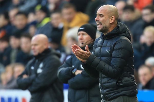 Manchester City's Spanish manager Pep Guardiola reacts during the English Premier League football match between Newcastle United and Manchester City at St James' Park in Newcastle-upon-Tyne, north east England on November 30, 2019. PHOTO | AFP