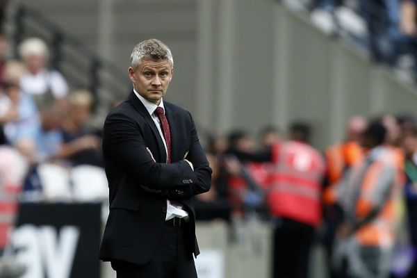 Manchester United's Norwegian manager Ole Gunnar Solskjaer reacts during the English Premier League football match between West Ham United and Manchester United at The London Stadium, in east London on September 22, 2019. PHOTO | AFP