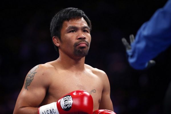 Manny Pacquiao gets ready for the start of his WBA welterweight title fight against Keith Thurman at MGM Grand Garden Arena on July 20, 2019 in Las Vegas, Nevada. PHOTO | AFP