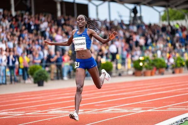 Margaret Chelimo Kipkemboi wins the 5000m at the FBK Games in Hengelo. PHOTO/IAAF