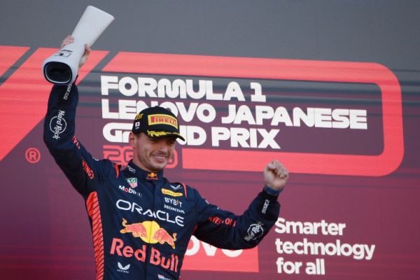 Max Verstappen celebrates winning in Suzuka. PHOTO| AFP