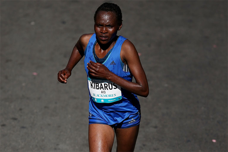 Mercy Kibarus on her way to winning the Sydney Marathon on Sunday, September 16, 2018. PHOTO/IAAF/Getty Images